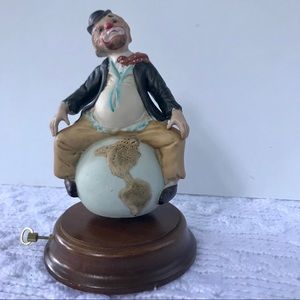 Vintage 1980  Clown on  World Music Box
